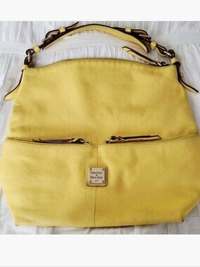 Dooney & Bourke Golden Yellow Dillen Saffian Leather Hobo Shoulder Bag